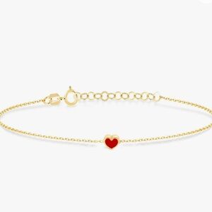 Gelin 14k Gold Red Heart Bracelet
